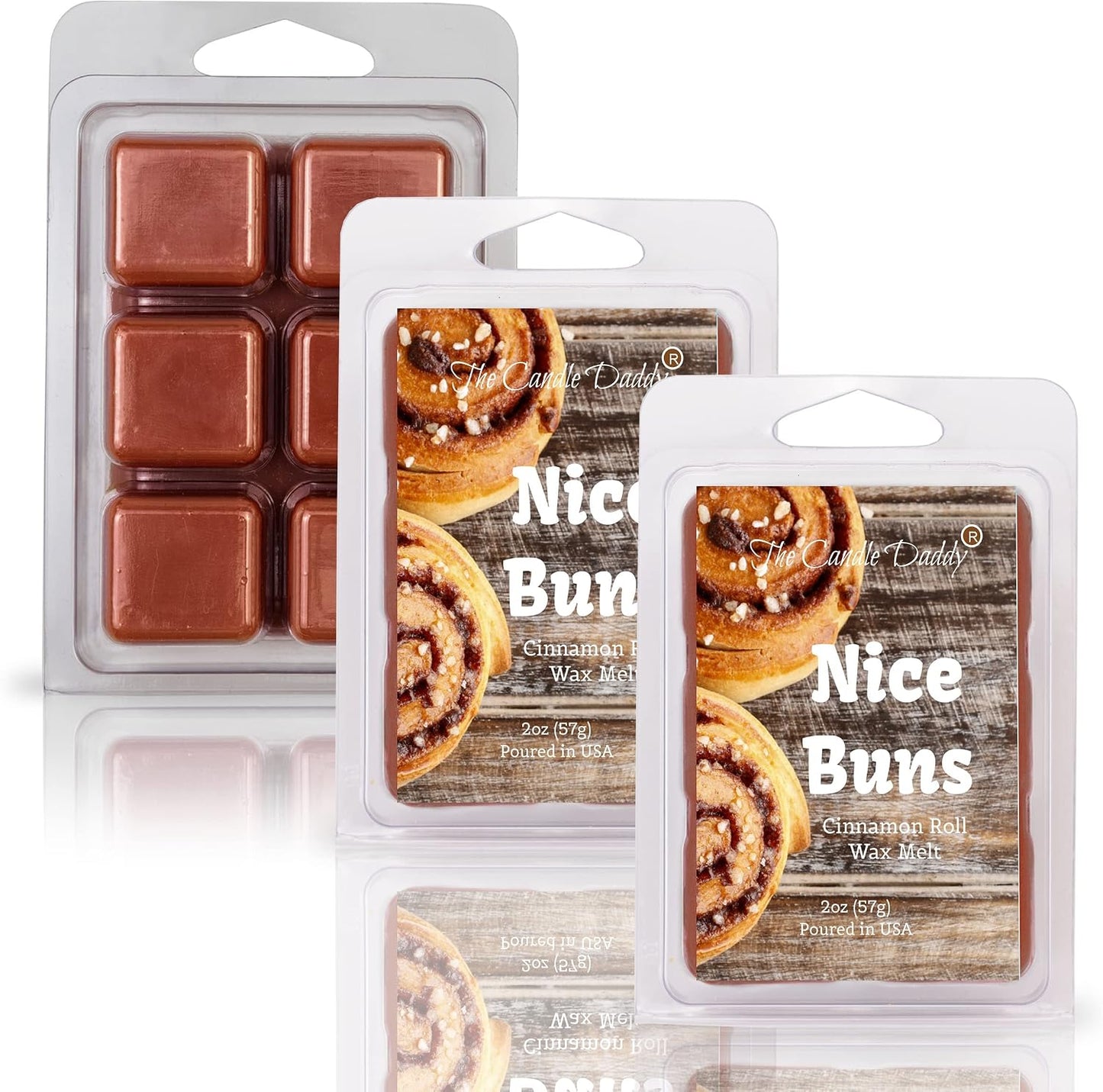 Nice Buns - Sticky Cinnamon BUN Scented Wax MELT - Funny 1 Pack - 2 Ounces - 6 Cubes
