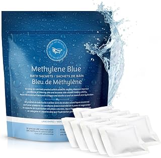 Methylene Blue Bath Soak | Age Defying Serum for Aging and Fragile Skin | Supplement for Defying The Signs of Aging Fragile Skin | USP Pharmaceutical Grade | 10 Dissolvable Sachets