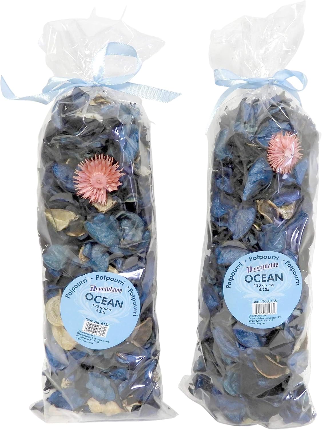 Ocean Scented Potpourri – 2 Large Bags (120g Each) of Dried Botanicals for Bowls, Vases & Gifts – Home Fragrance Decor by Dependable Industries Inc. Essentials
