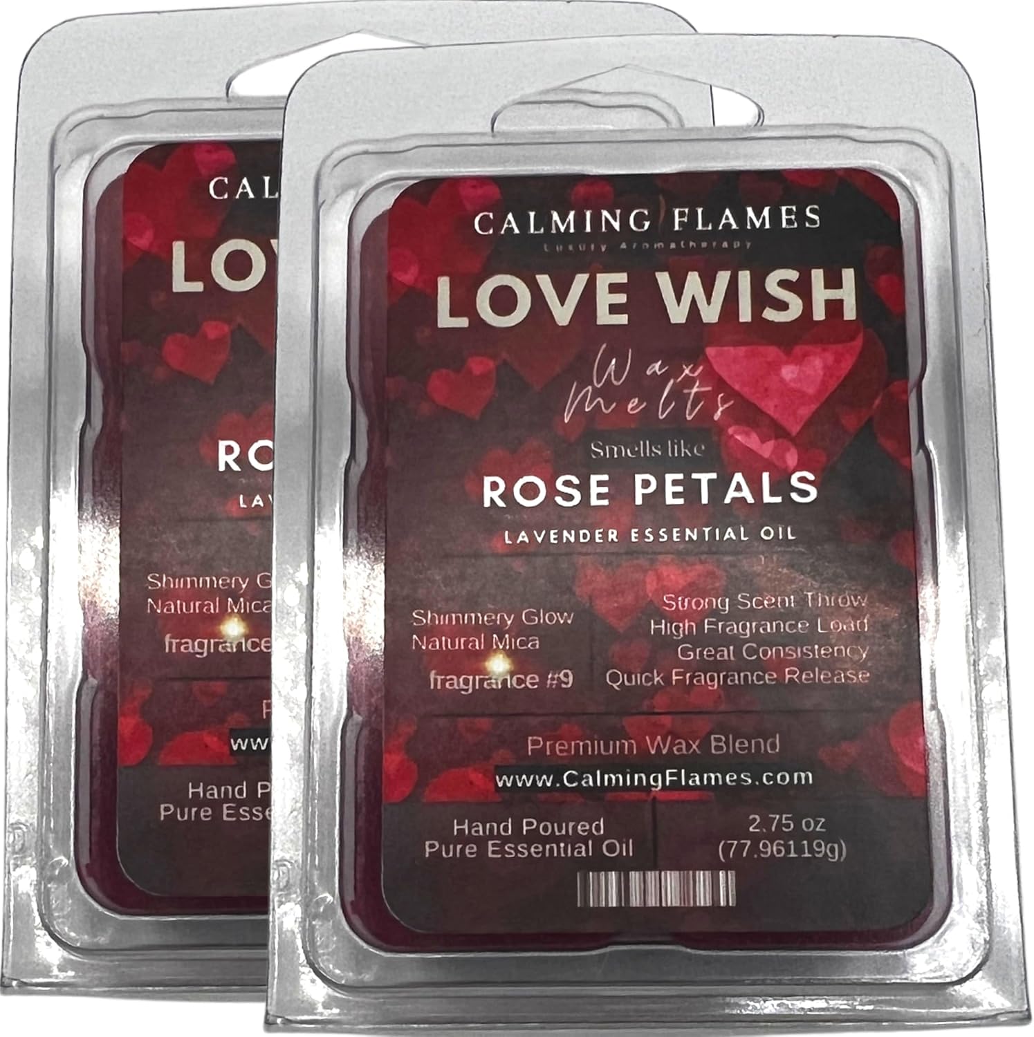 Rose Lavender Wax Melts (2 Pack) | Strong Floral Scent | Long Lasting | Romantic Home Fragrance | Handmade USA