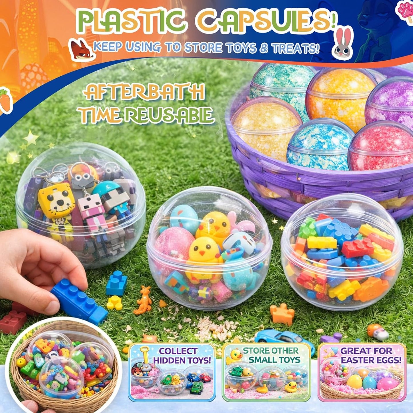 Bath Bombs for Kids: 3 in 1 Zoo City Dig a Bath Bombs with Toys Inside, Organic Bath Bomb Rich in Natural Essential Oils, Kids Bath Bomb for Dry Skin Moisturize, Summer Party Favors for Kids (6 Pcs)