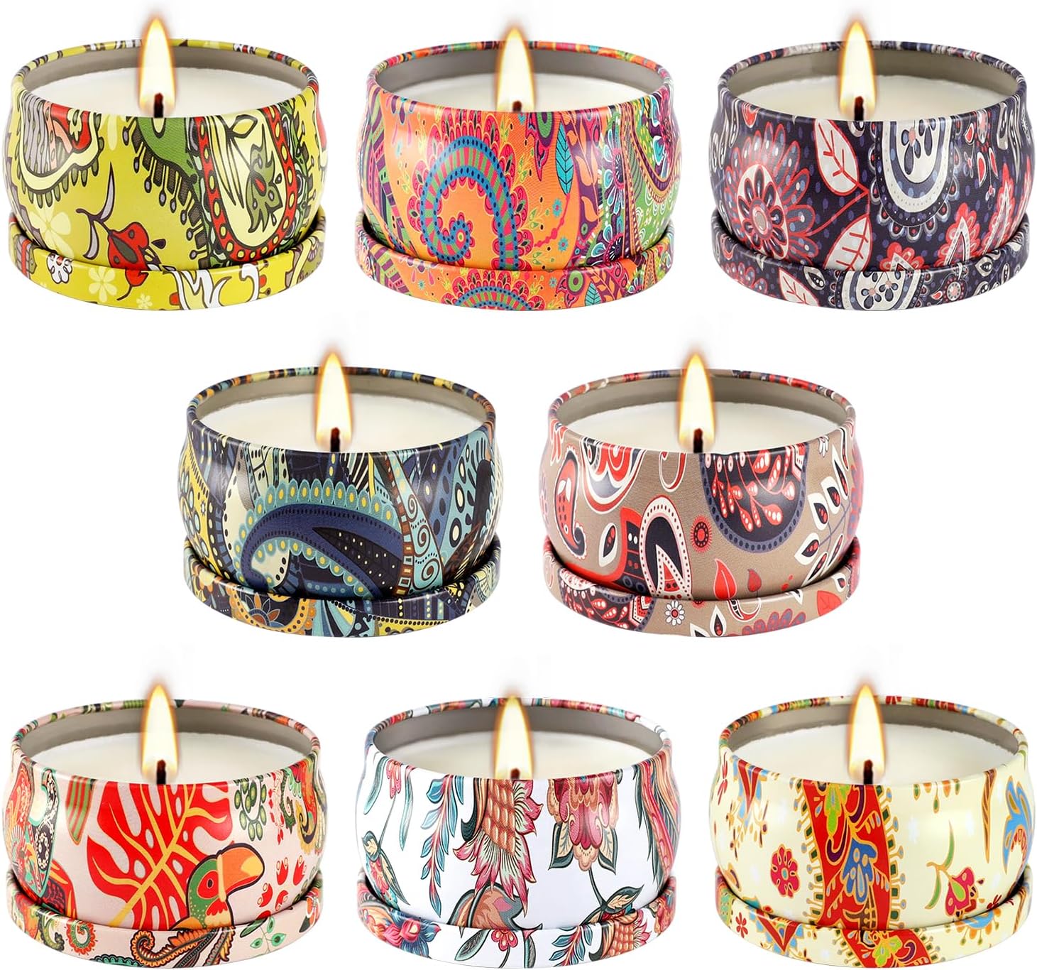 8x2.5oz Citronella Scented Candles,Indoor&Outdoor Natural Soy Wax jar Candles Set for Home Decor,Patio Garden Backyard Camping Summer