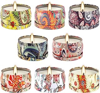 8x2.5oz Citronella Scented Candles,Indoor&Outdoor Natural Soy Wax jar Candles Set for Home Decor,Patio Garden Backyard Camping Summer