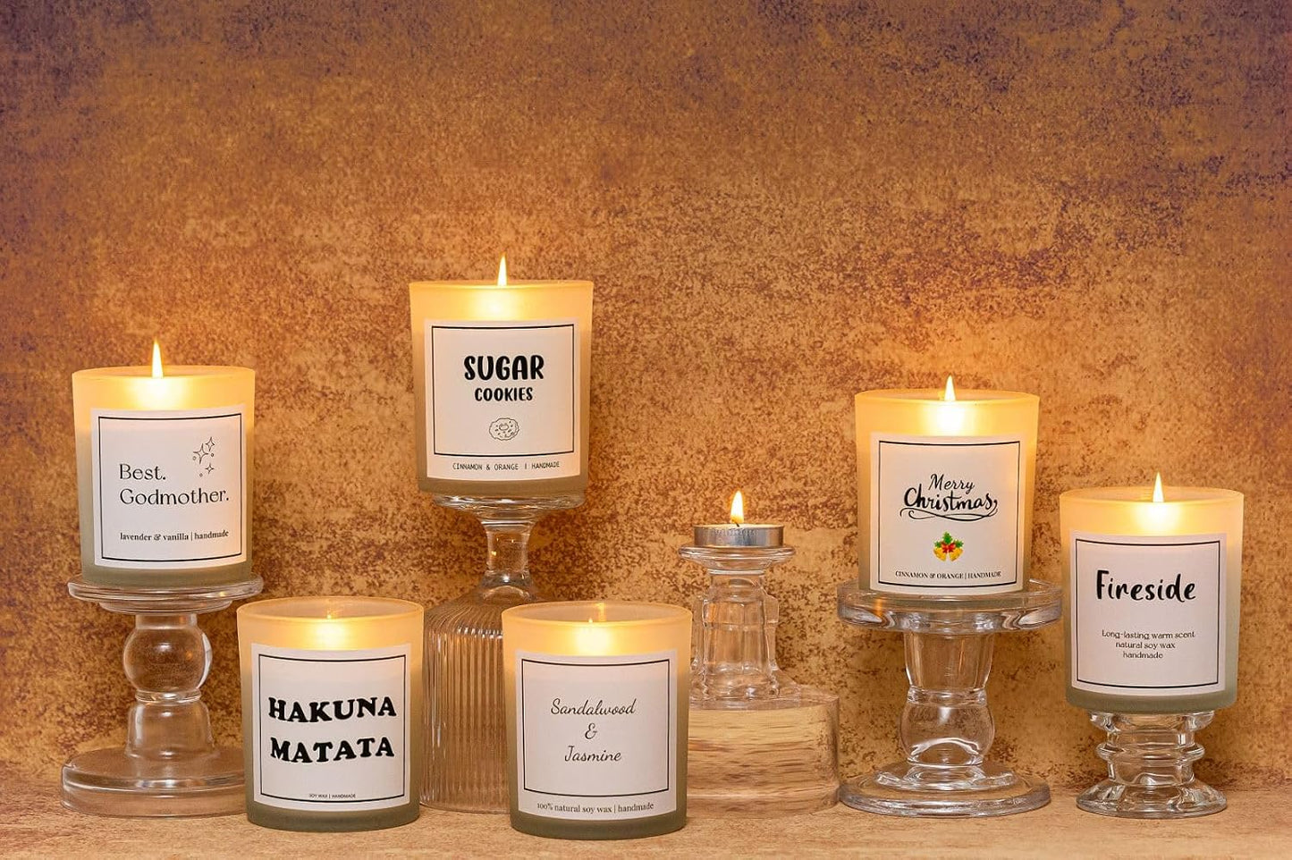Natural Sandalwood & Jasmine Candle, Luxury Scented Soy Jar Candle, Home Fragrance Gifts, Aromatherapy Gifts, Natural Soy Wax & Natural Essential Oils