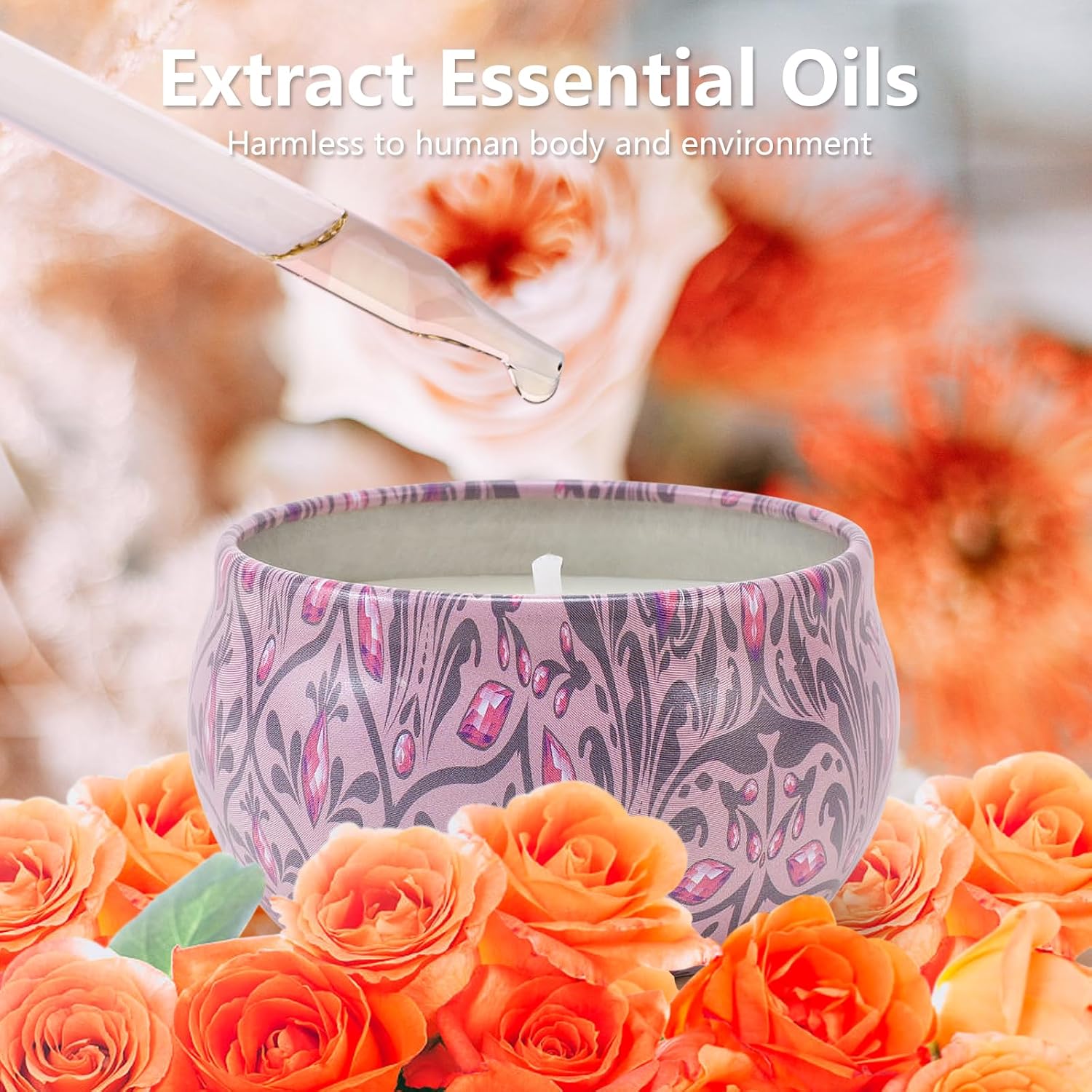 Candles Gifts for Women 3 Pack 2.5 oz Natural Floral Lavender Cherry and Rose Candles Set, Aromatherapy Candles for Home Scented, Portable Small Jar Candles Set for Travel, Spa, Bath, Yoga