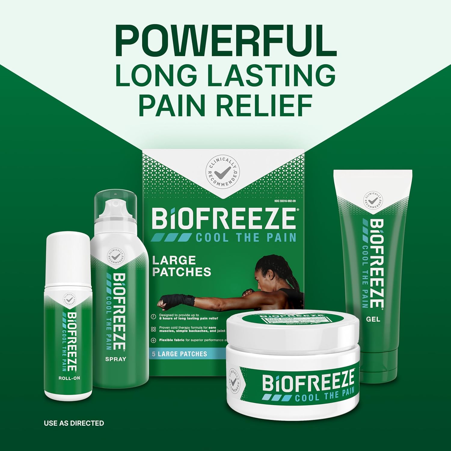 Biofreeze Roll On Pain Relief for Knee, Neck, Hip, Joint, Shoulder, & Simple Backache, Arthritis Pain Reliever, Sore Muscle Relief, Roll On Menthol Gel 3 Fl Oz (Pack of 3)