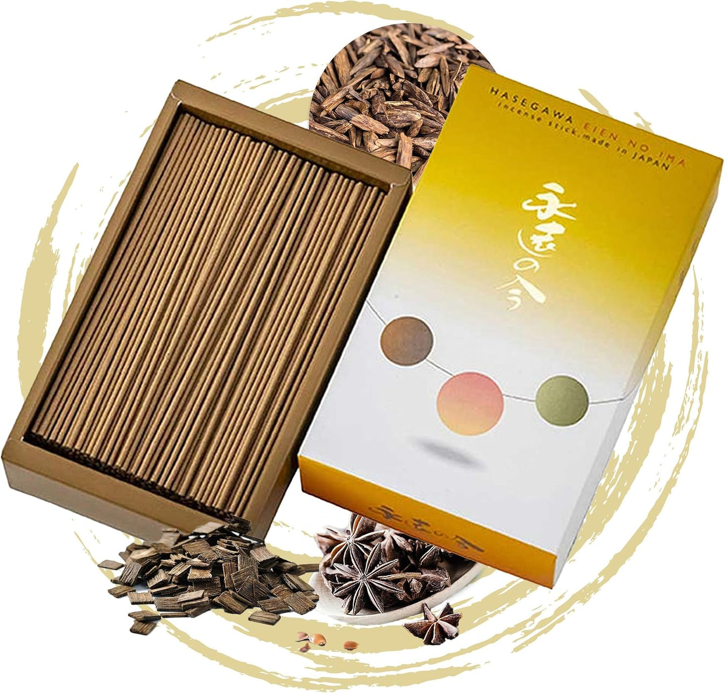 Hasegawa Japanese Low Smoke Incense Stick | A Blend Aloeswood and Sandalwood | 30-Minute Burn Time, 100g