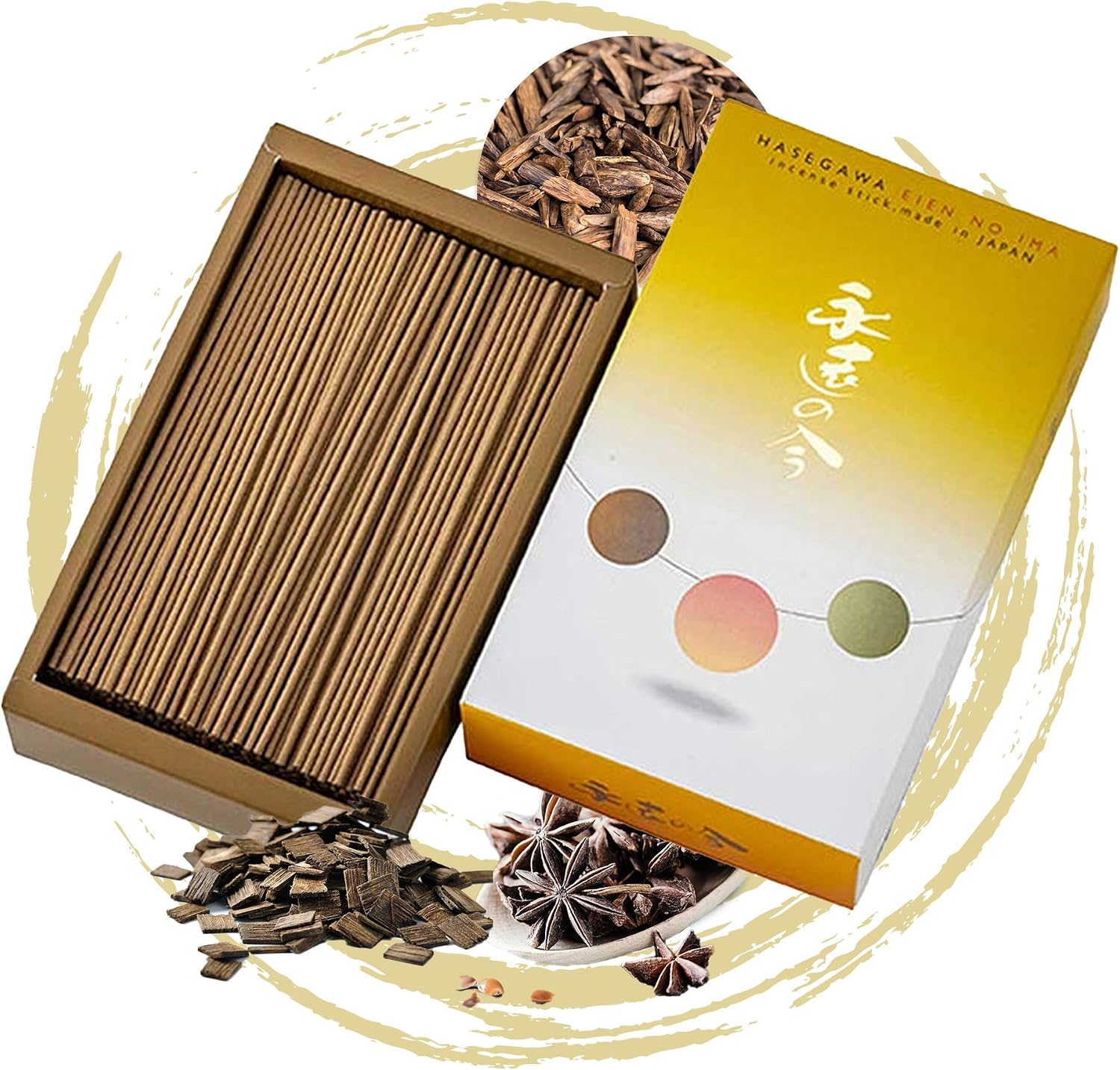 Hasegawa Japanese Low Smoke Incense Stick | A Blend Aloeswood and Sandalwood | 30-Minute Burn Time, 100g
