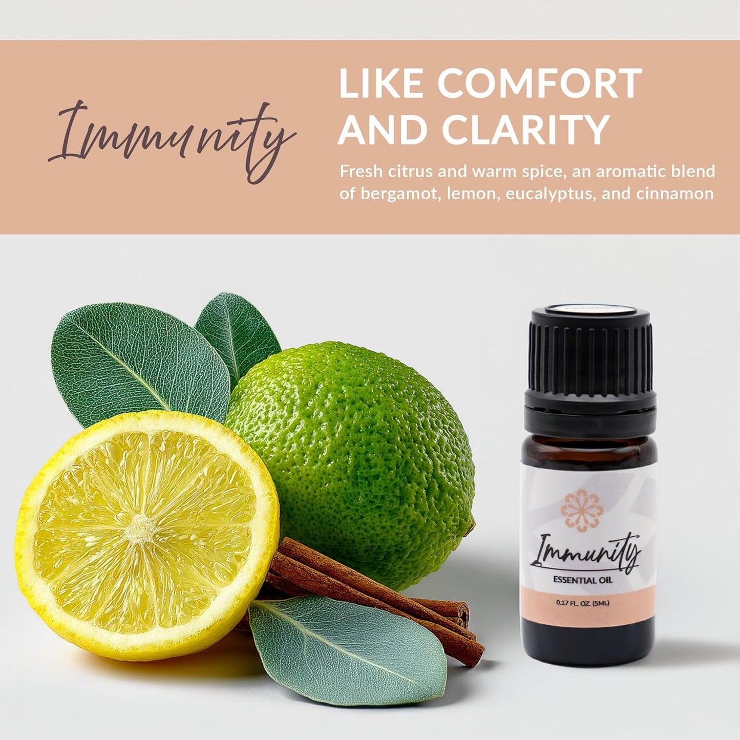 Essence Refresh Kit | Featured Blends Essential Oils | Aromatherapy Nasal Diffuser | Personal Scent Clip for Travel, Work & Everyday Use | Made in USA | Immunity | Bamboo/Glass Pod