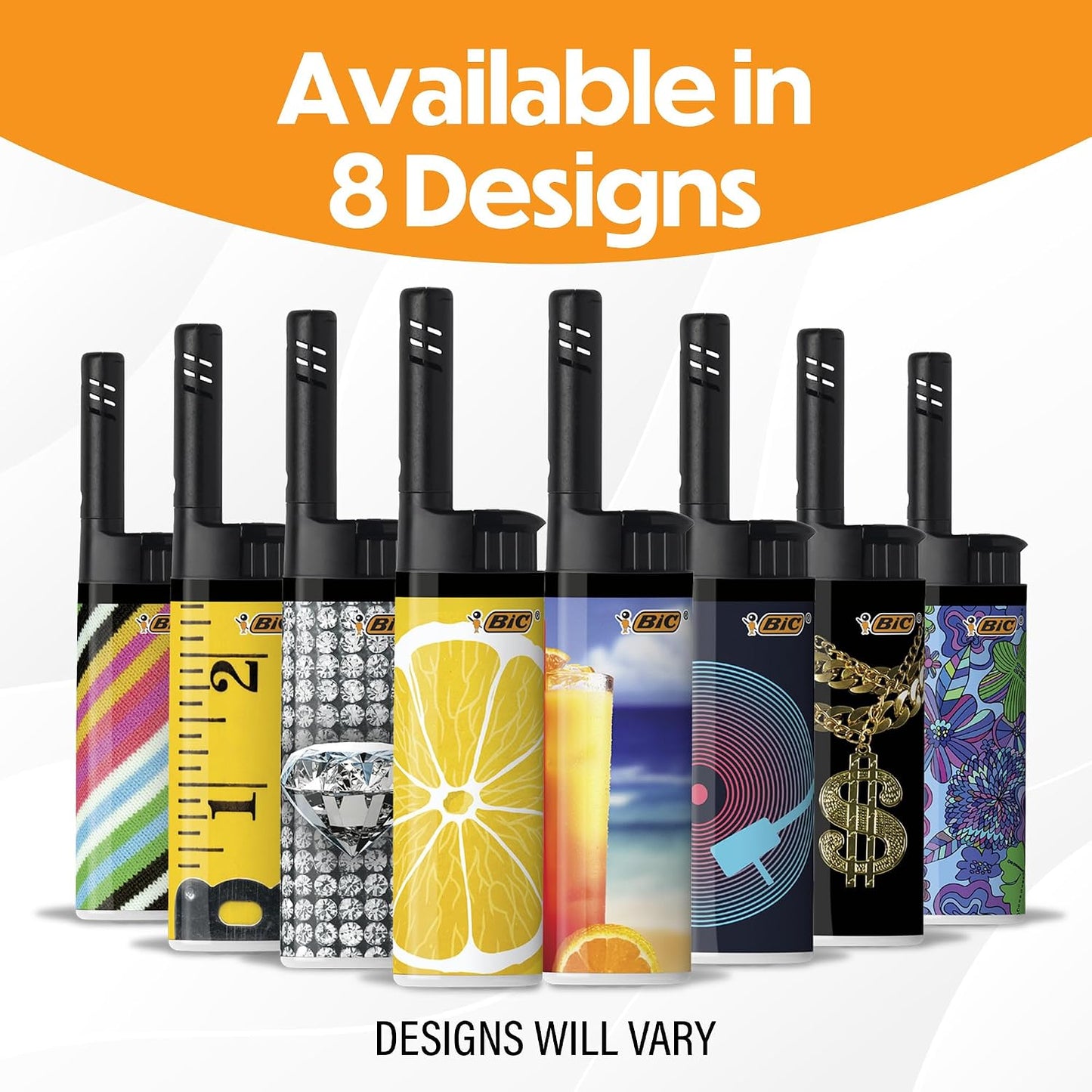 BIC EZ Reach Lighters, Reliable Candle Lighter with Safe Extended Wand, Assorted Designs, 6-Pack (Designs May Vary)