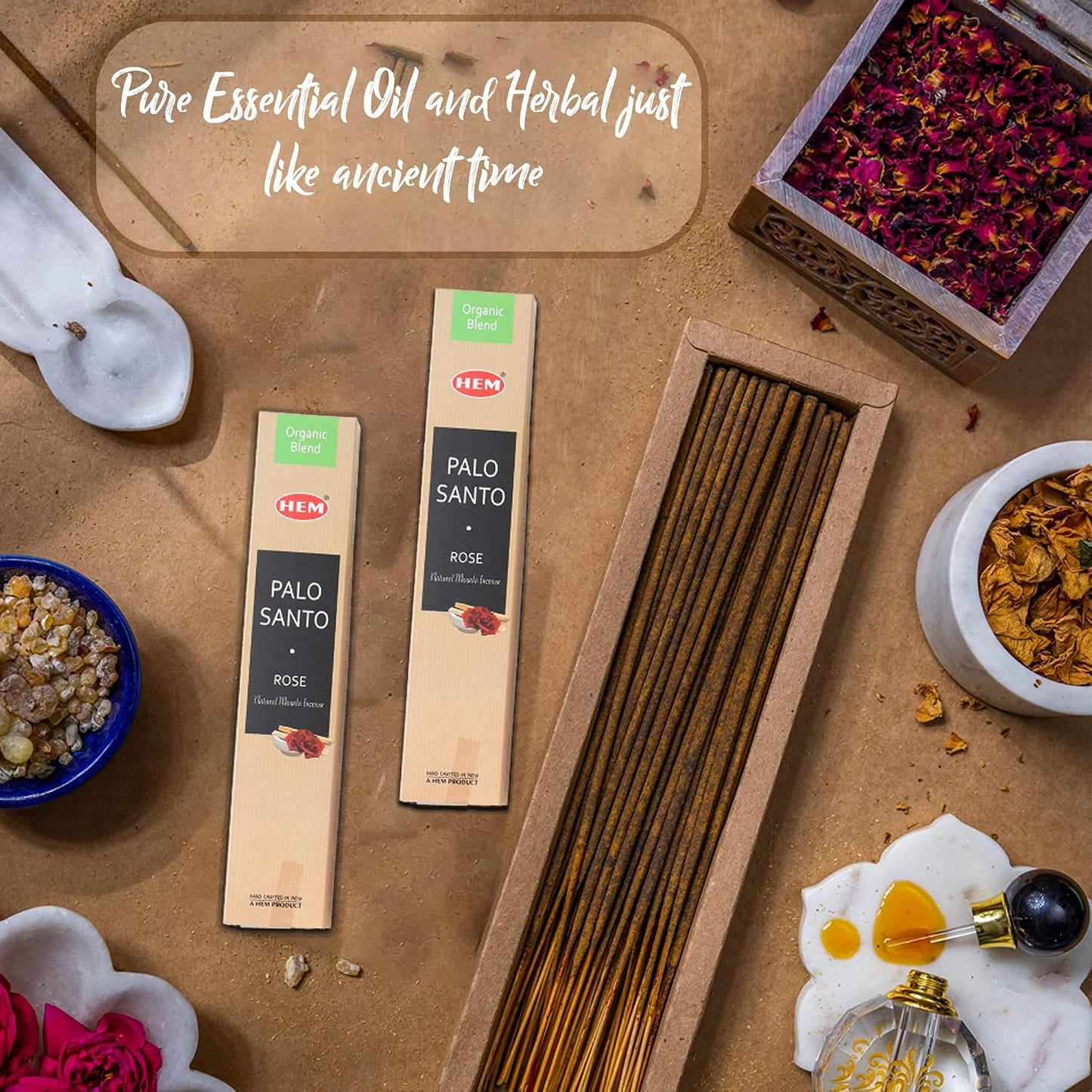 Hem Assorted Incense Sticks Variety 6 Packs x 15 GMS - Aromatherapy Insence for Air Purifier,Insents Stick Gift Set, Perfect for Meditation and Relaxation (Palo Santo)
