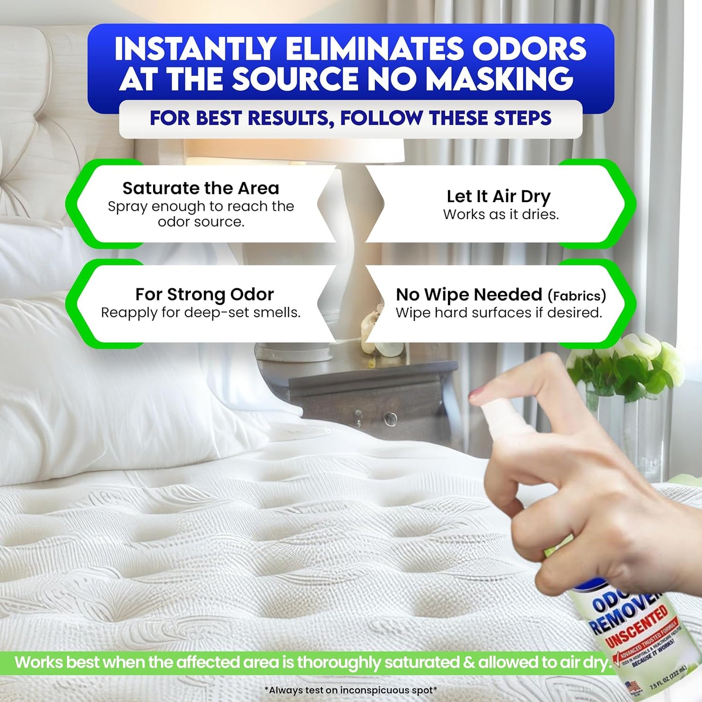 ZORBX Unscented Odor Eliminator Spray 7.5 Oz (2-Pack) – Hospital-Grade Permanent Odor Remover for Pet & Human Urine, Smoke & Strong Household Odors – Carpet, Upholstery, Mattress, Bathroom, Car & More
