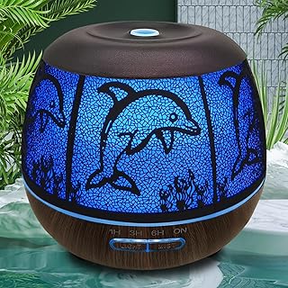 Essential Oil Diffuser for Home,500ML Aromatherapy Diffusers for Essential Oils Large Room with Cool Mist Humidifiers for Bedroom,7 Colors Changed & 3 Mist Mode Automatic Shut-Off - Dolphin