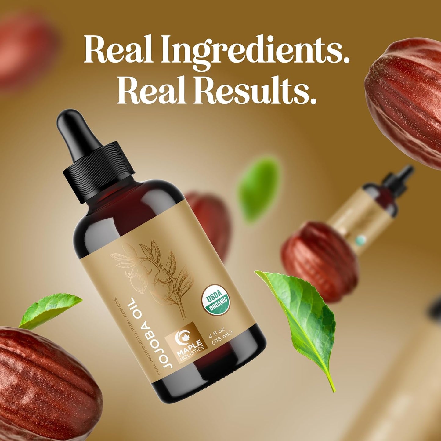 Organic Jojoba Oil Cold Pressed Unrefined - 100% Pure Organic Certified Oil for Skin Hair & Nails - Organic Skin Care & Natural Beauty DIY Carrier Oil - Dermatologist Tested & Non GMO (4 Fl Oz)