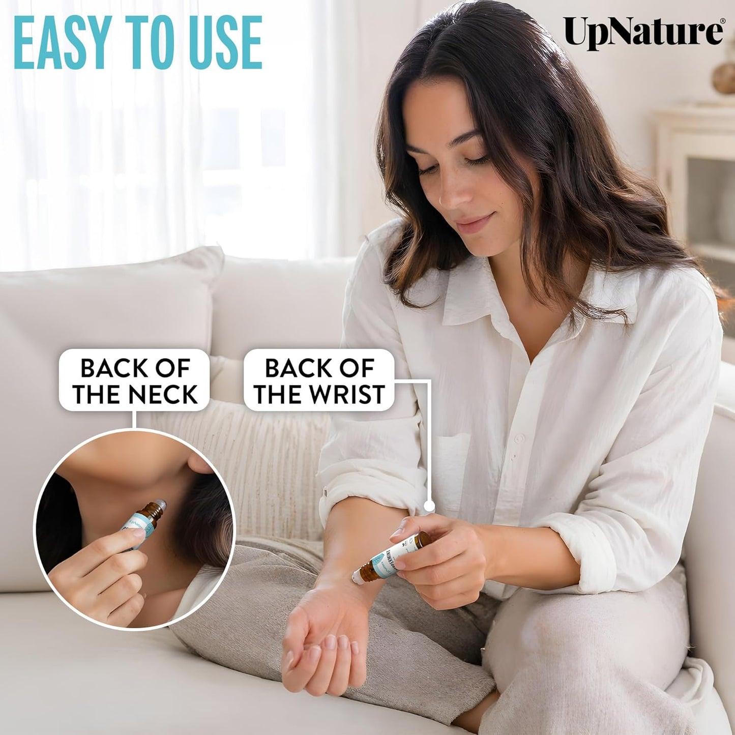 UpNature Peppermint Oil Roll On – 100% Natural Nausea & Morning Sickness Relief for Pregnant Women – Peppermint Essential Oil Pregnancy Must Haves Rollerball