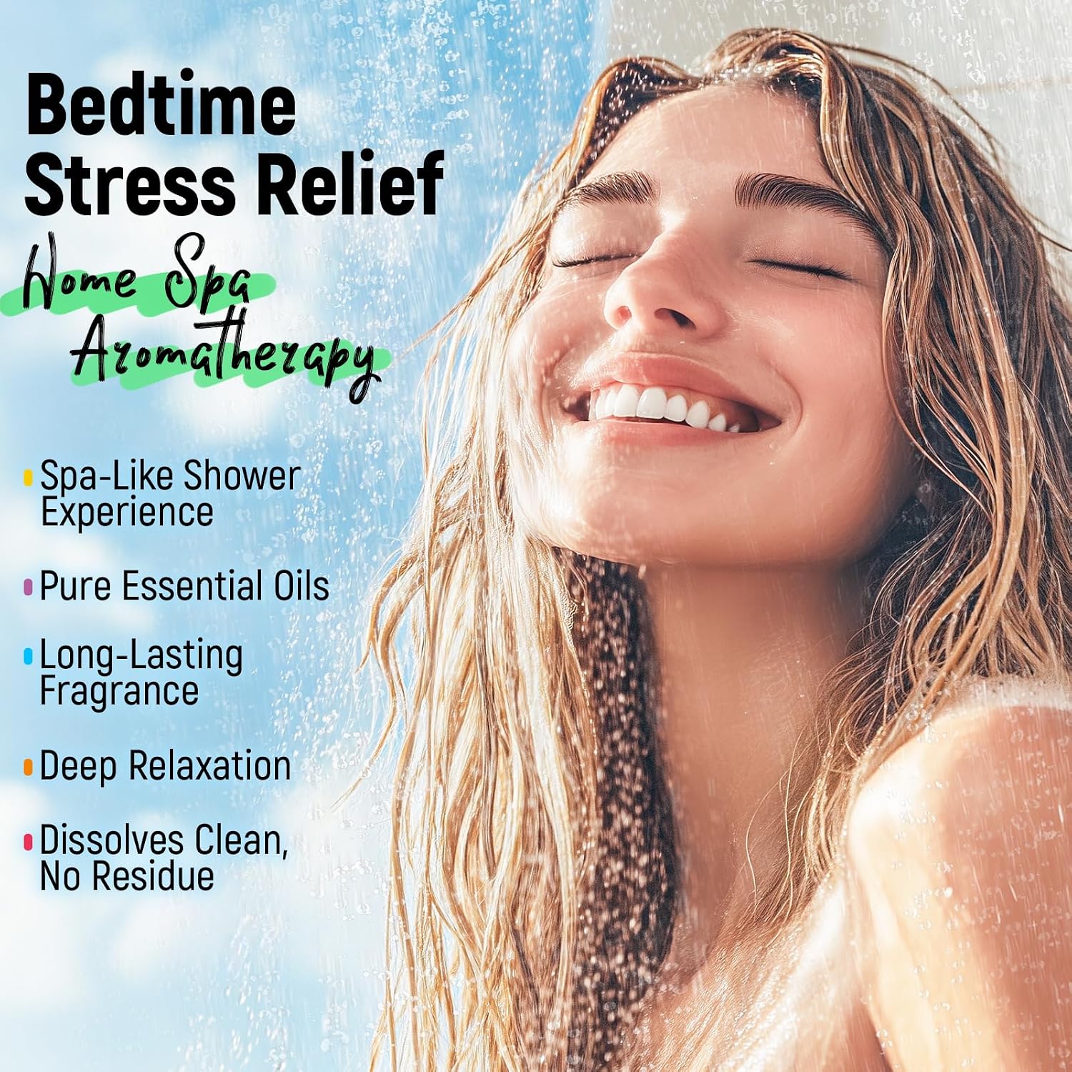 Shower Steamers Aromatherapy, 100% Natural Essential Oils, Sleep Comfort & Inner Calm, Bedtime Spa Gifts for Women, Men, Self-Care Gifts for Valentine’s Day & Mother’s Day, Lavender & Rosemary, 4 Pack