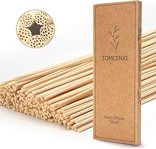TOMCENXI 120PCS Reed Diffuser Sticks,10 Inch Natural Rattan Wood Sticks,Diffuser Refills,Essential Oil Aroma Diffuser Replacements Sticks for Home,Office