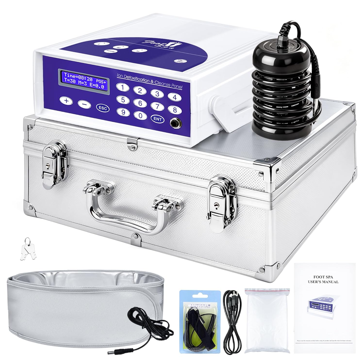 Ionic Foot Bath Detox Machine, Professional Foot Detox Machine for Home Use, Ion Cleanse Ionic Bath Spa with LED Display, Far Infrared Belt