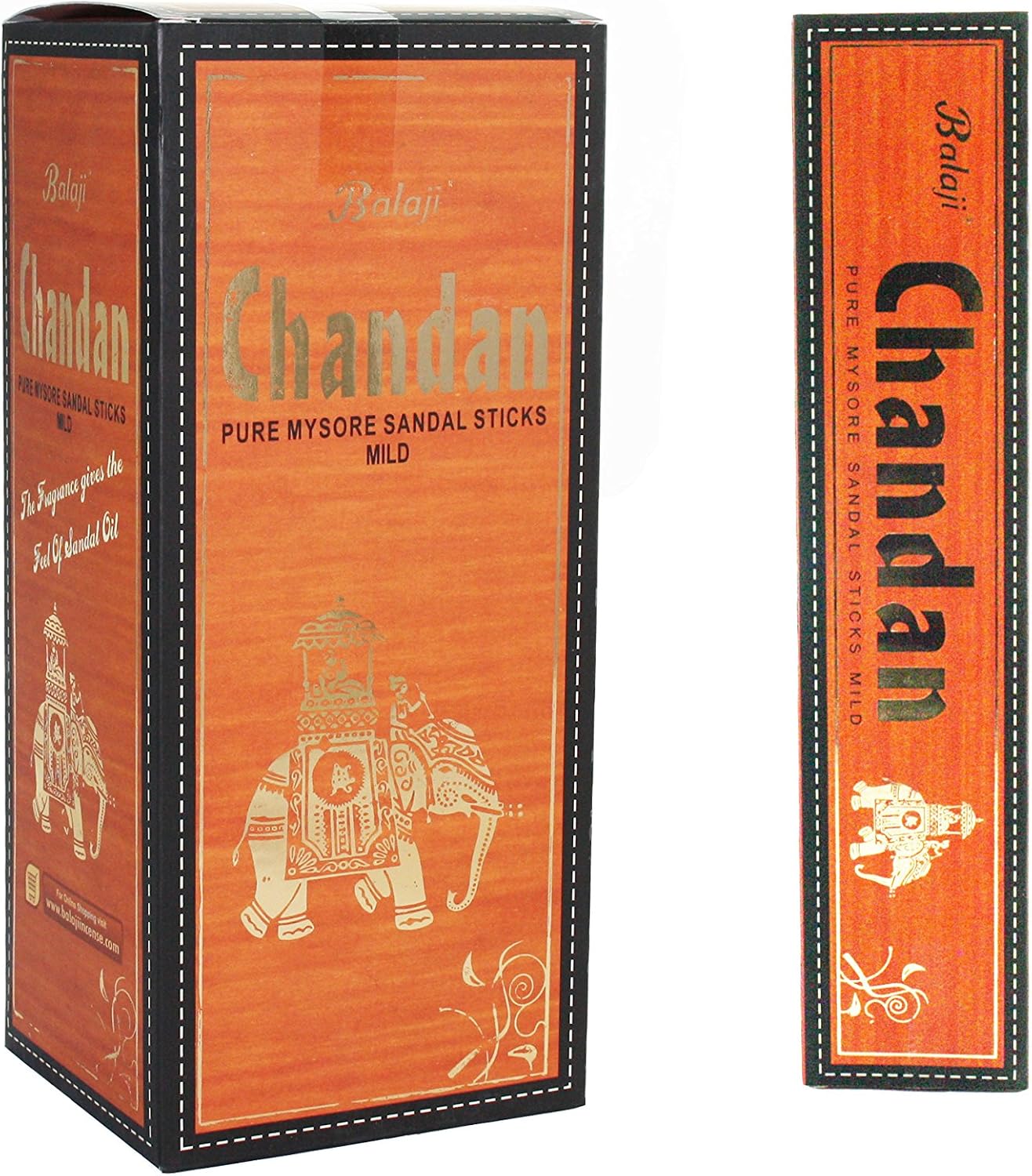 Balaji Chandan Pure Mysore Sandal Mild Incense Sticks, (12 Units x 15 Sticks), Brown,11 x 9.7 x 25 cm