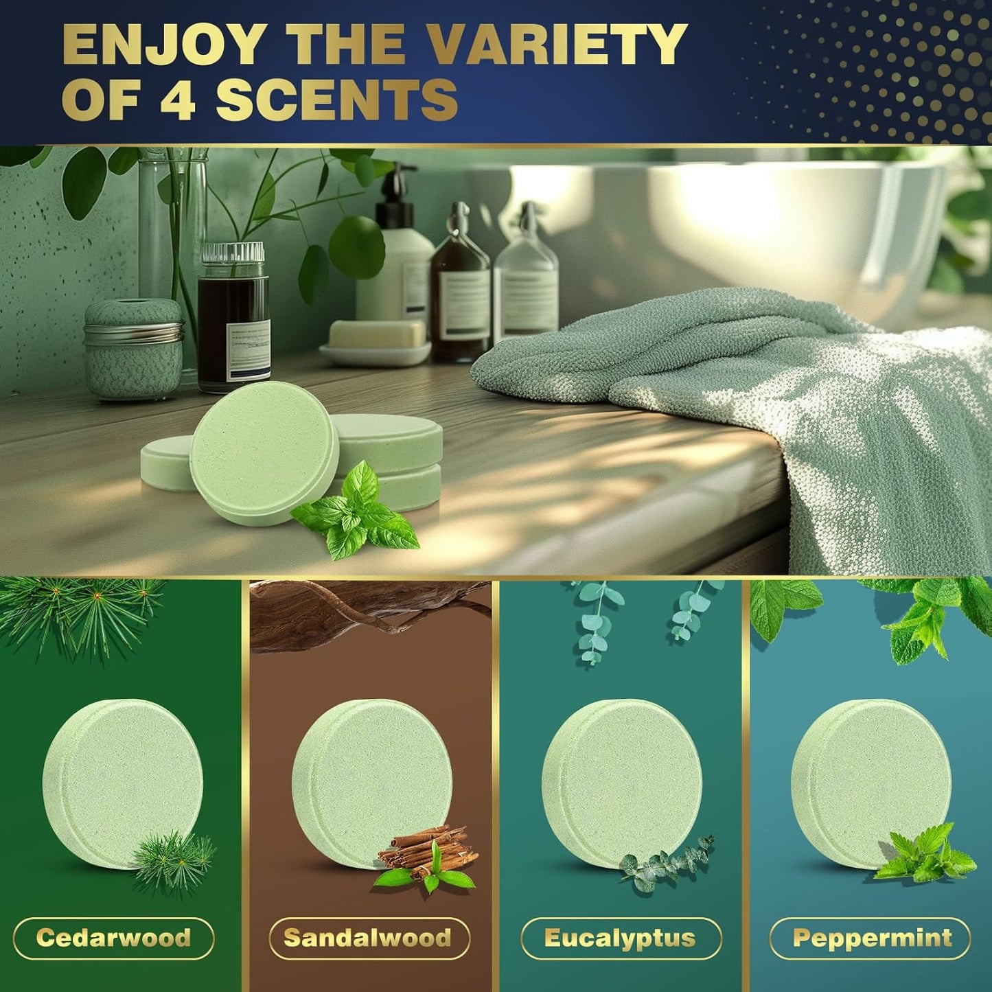 Qivatex Shower Steamers Aromatherapy, Dad Gifts for Fathers Day, Birthday Gifts for Men Teen Boys Husband Boyfriend Him, SPA Self Care Relaxation Stress Relief Natural Essential Oils Bath Bombs