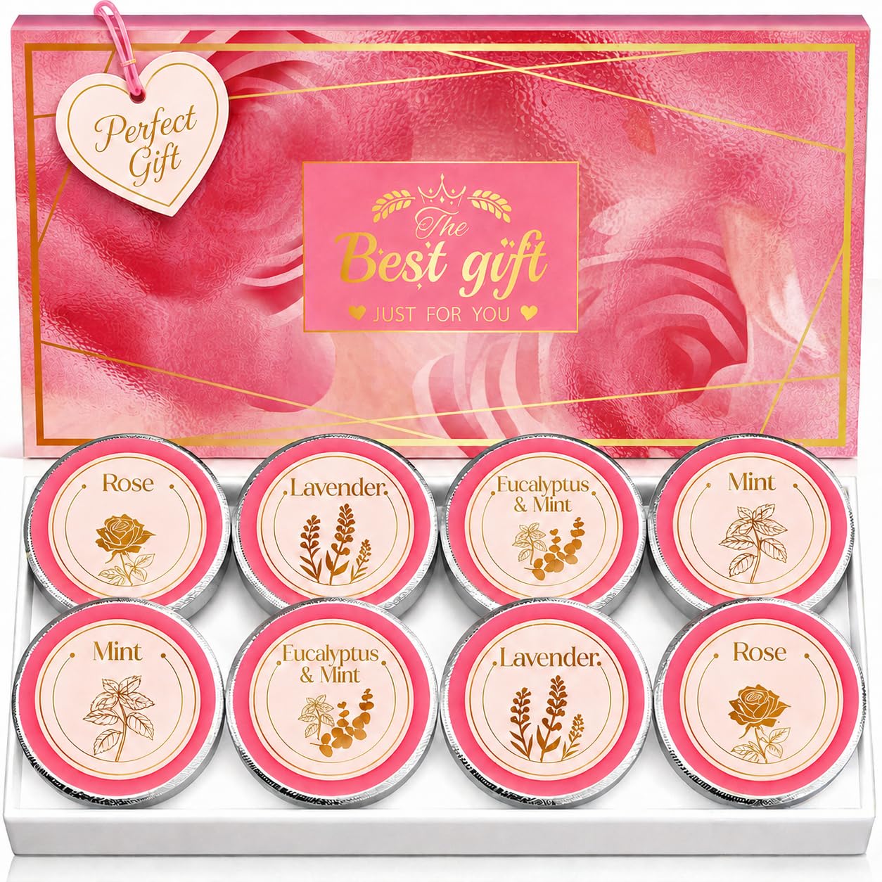 Shower Steamers Aromatherapy, Birthday Pink Gift for Women Grandma Mom Wife Sister from Son Daughter, Shower Bombs Natural Essential Oil Self Care Relaxation
