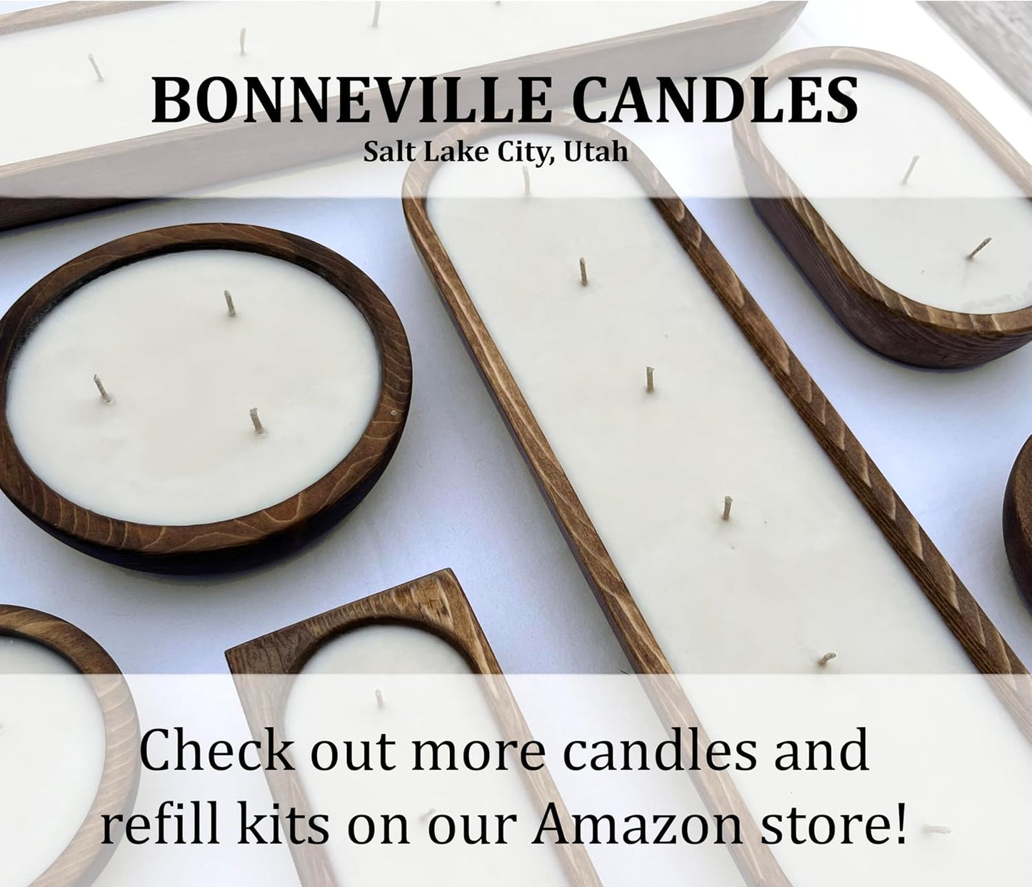 Bonneville Handmade Candles / 5 1/4" x 2" Hand Poured Wood Bowl Candle, 3 Wick/Dough Bowl Candle/Up to 25 Hour Burn Time / 100% Soy Wax/Scented Candle/Rustic/Holiday (Warm Vanilla)