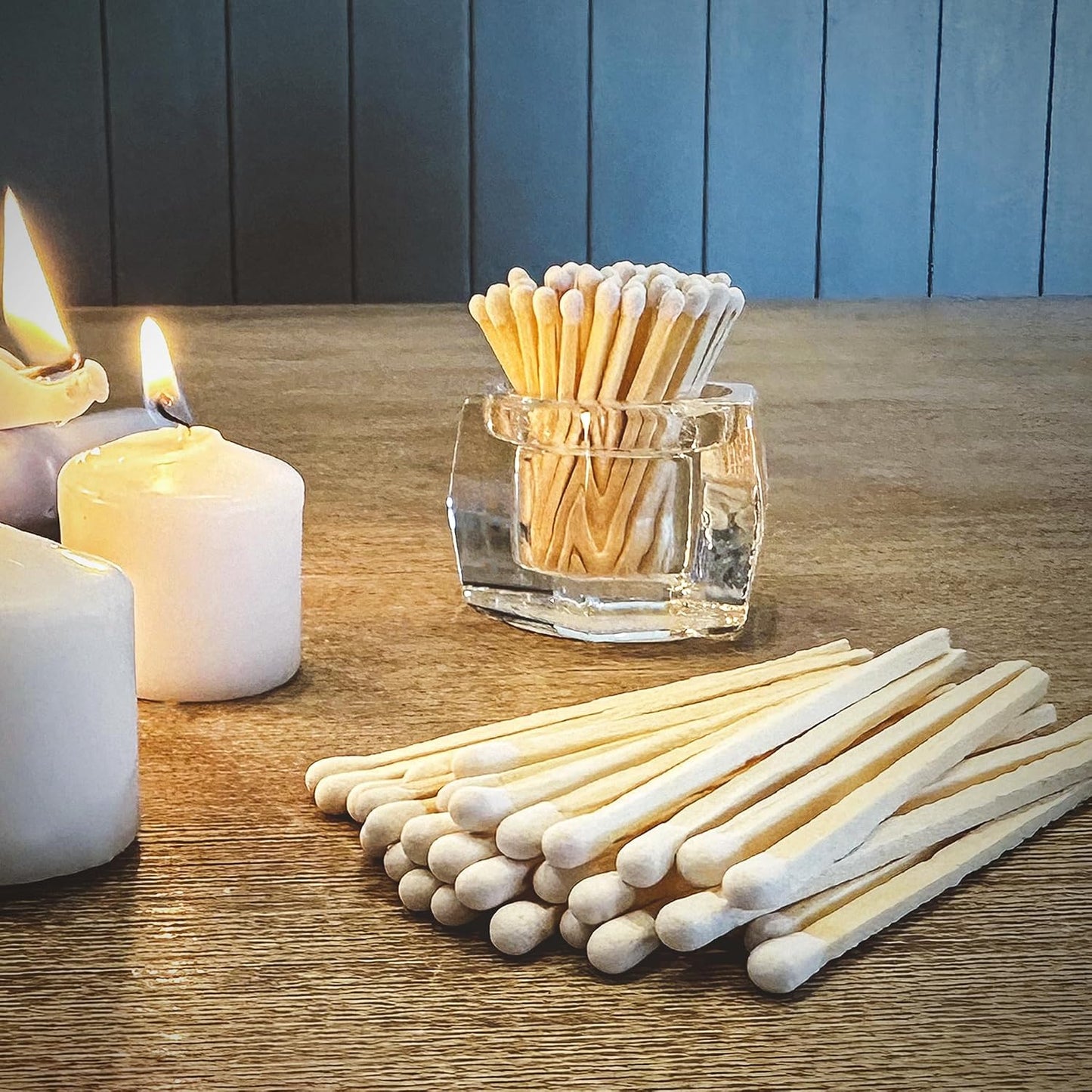 4" Classic White Tip Matches (100 Count, with Striking Stickers Included) | Decorative Unique & Fun for Your Home, Gifts, Accessories & Events | Premium Long Wood Safety Matches by Thankful Greetings