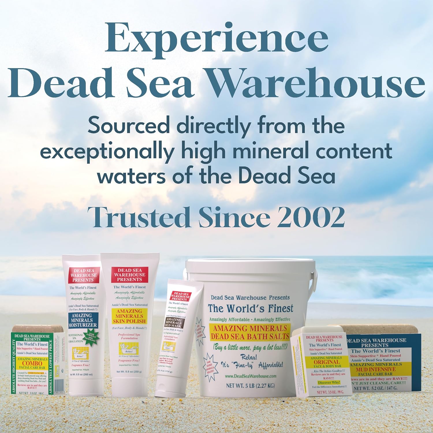 Dead Sea Warehouse - Dead Sea COMBO Facial Care Bar - Face Soap for Women and Men - Clarifying Dead Sea Mud & Salt Soap for Combination Skin, Handmade & Unscented, 5.2 Ounce 2-Pack