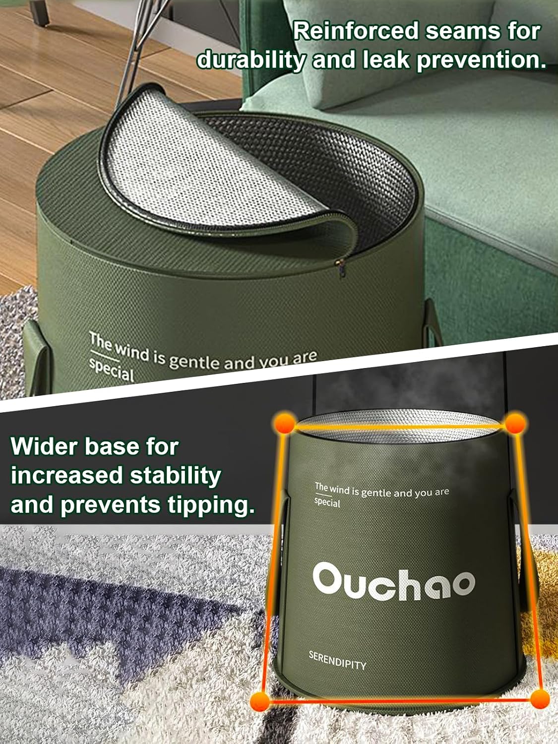 Foot Bath Basin Portable Travel Collapsible Foot Basin Folding Foot Bath Tub Soaking Feet Bucket for Camping Outdoor Washing Green