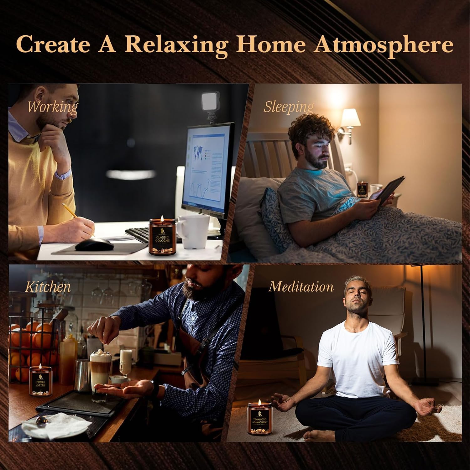 Fresh Coffee Candles, Coffee Scented Candle, Natural Soy Candles for Home Scented, Long Lasting with 50 Hour Burn Time, Gifts for Men Women