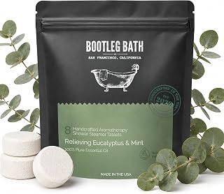 Shower Steamers Aromatherapy Eucalyptus and Mint 8 Pack, 100% Pure Essential Oil, All Natural, for Men and Women, Made in USA