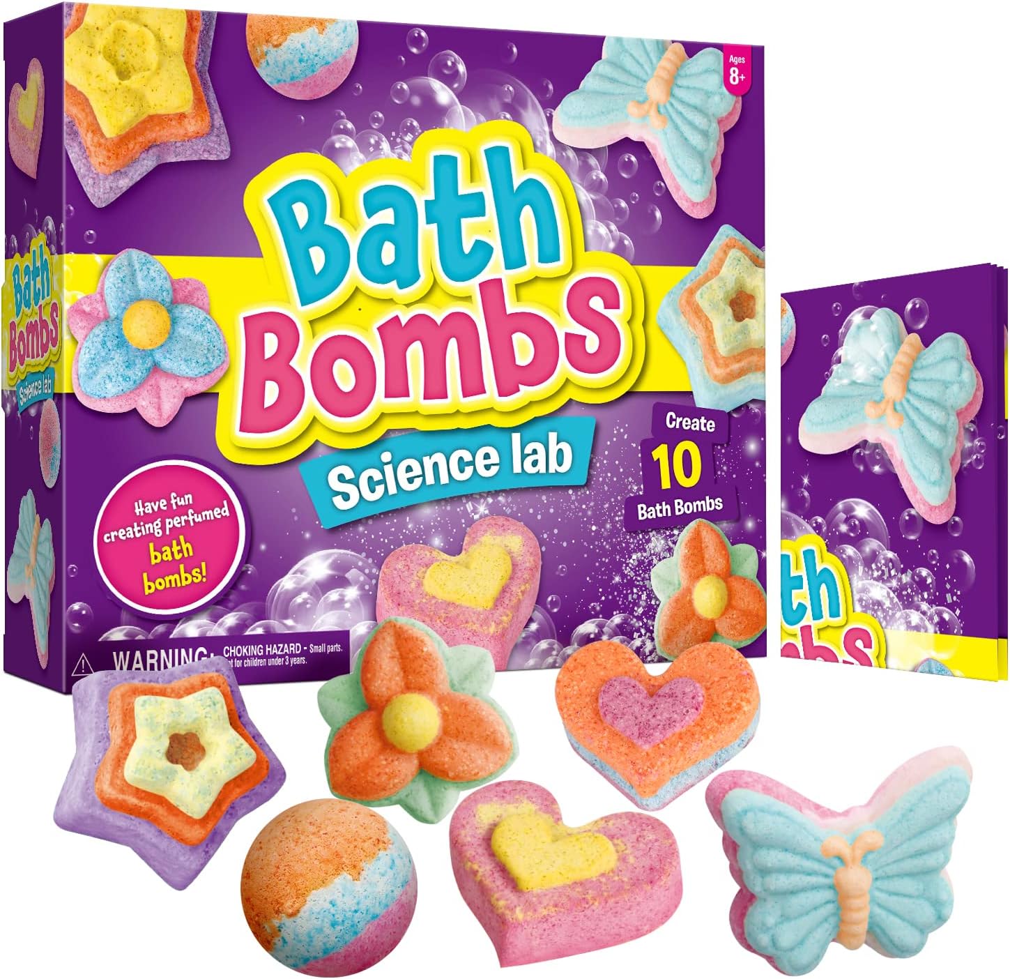 Bath Bombs Science Lab - Create 10 Baths Bombs, Bath Toys for Kids - Great Gifts for Girls Age 8-12, Crafts Kit for Girls, Spa Kit for Girl