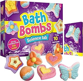 Bath Bombs Science Lab - Create 10 Baths Bombs, Bath Toys for Kids - Great Gifts for Girls Age 8-12, Crafts Kit for Girls, Spa Kit for Girl