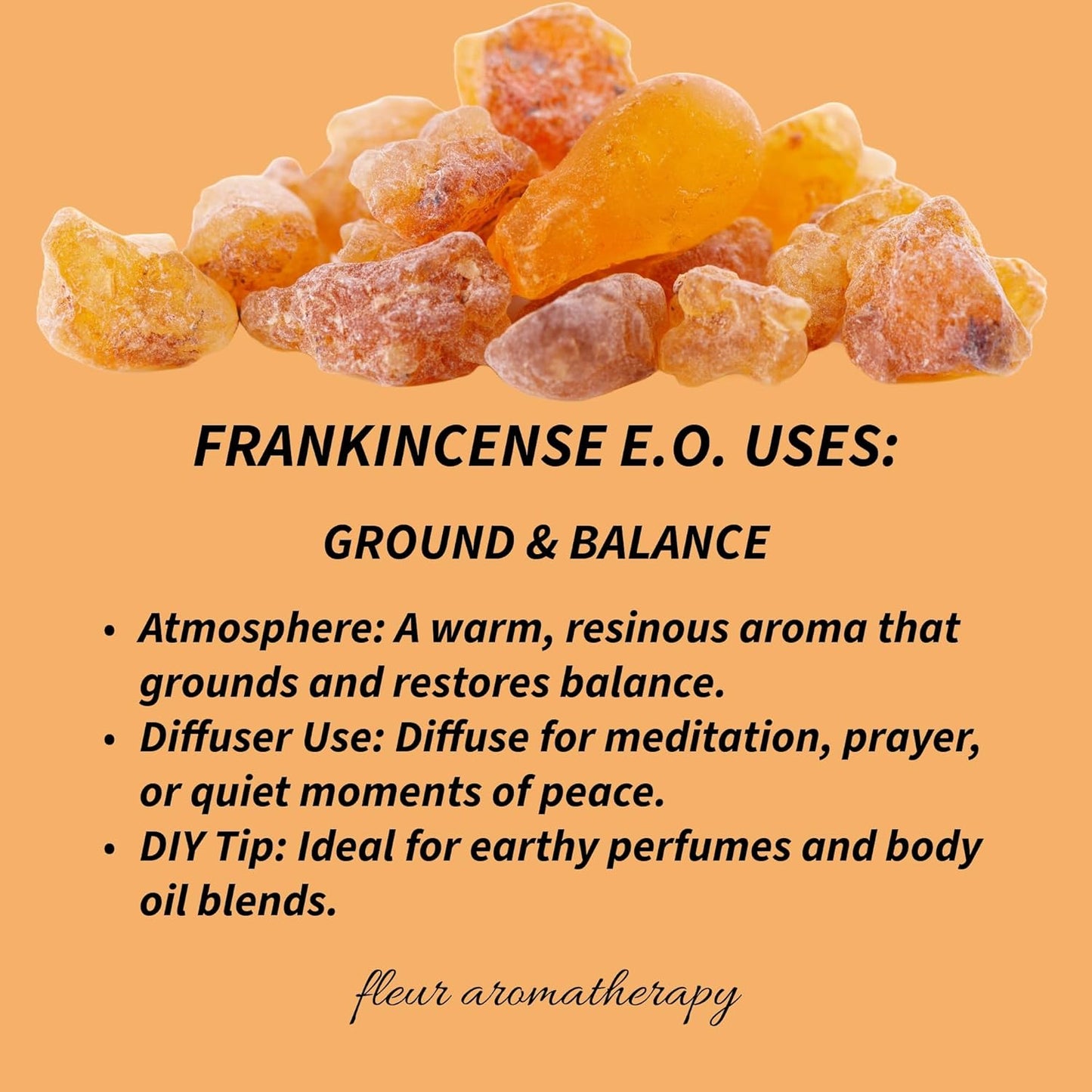 Frankincense Essential Oil 10ml – 100% Pure Boswellia carterii – Steam Distilled – GC/MS Tested – Warm, Resinous & Grounding Aroma – Professional Clinical Aromatherapy Quality – Fleur Aromatherapy