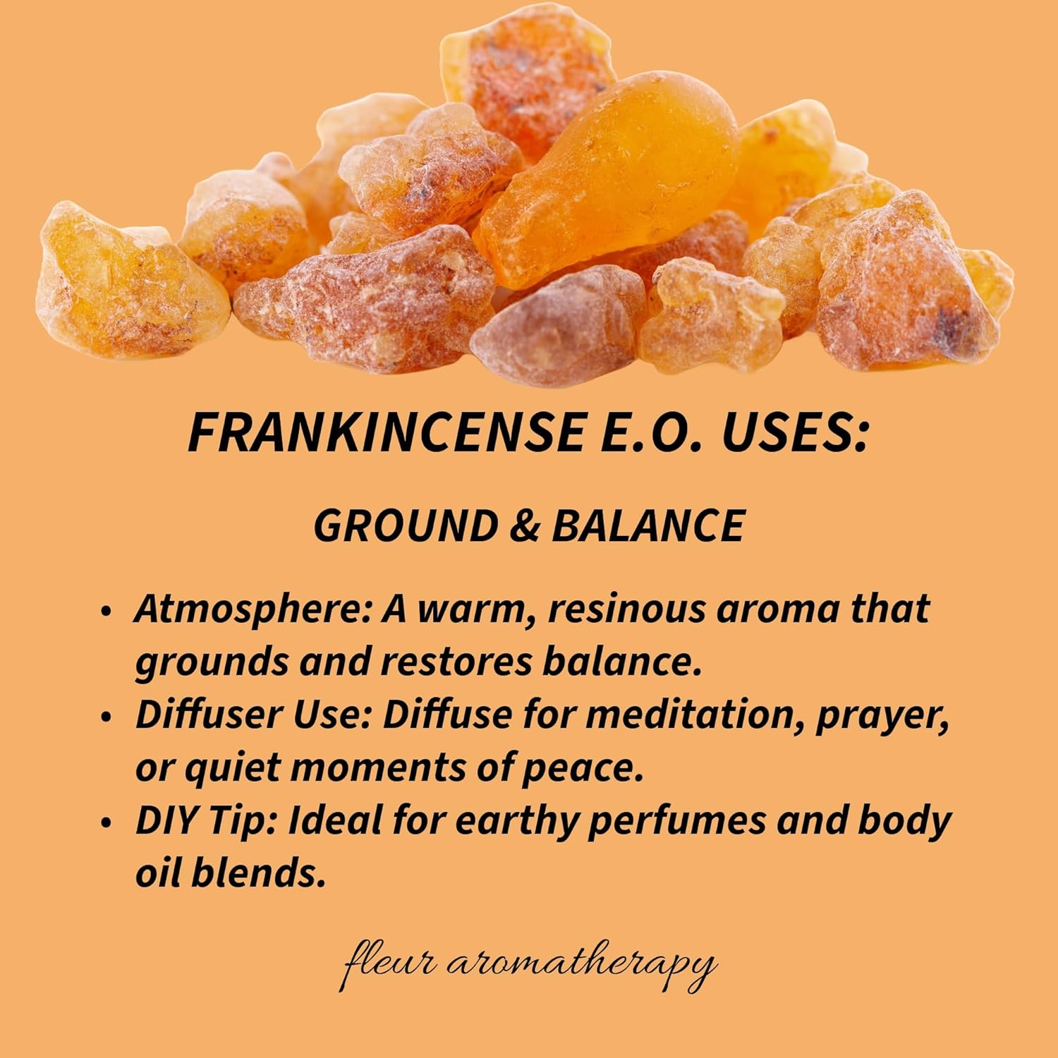 Frankincense Essential Oil 10ml – 100% Pure Boswellia carterii – Steam Distilled – GC/MS Tested – Warm, Resinous & Grounding Aroma – Professional Clinical Aromatherapy Quality – Fleur Aromatherapy