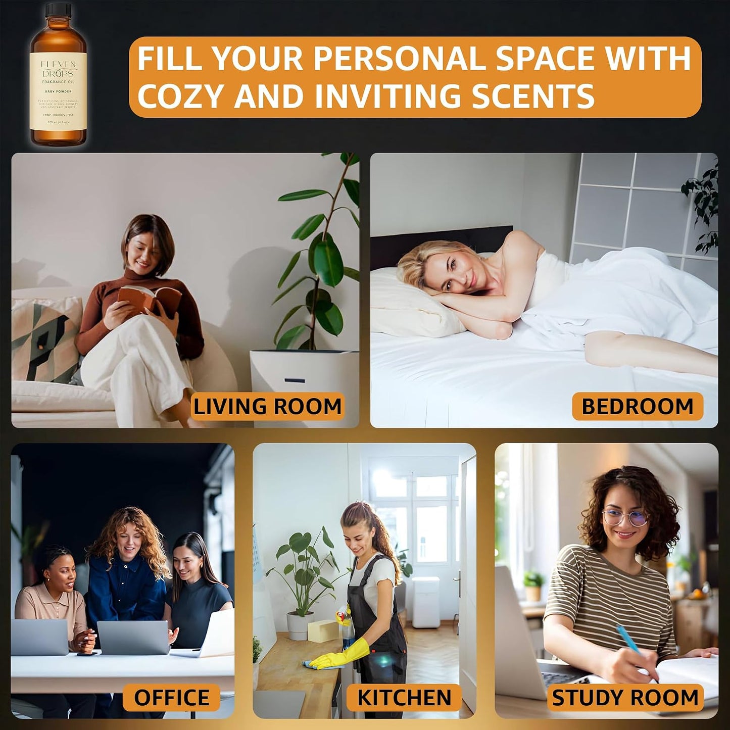 Baby Powder Fragrance Oil | Cedar, Powdery & Rose Notes | Long Lasting Scent Reed Diffuser Oil for Home, Office, Hotel, Spa, Car & Linen Spray | Pet Friendly IFRA Compliant, 4 oz