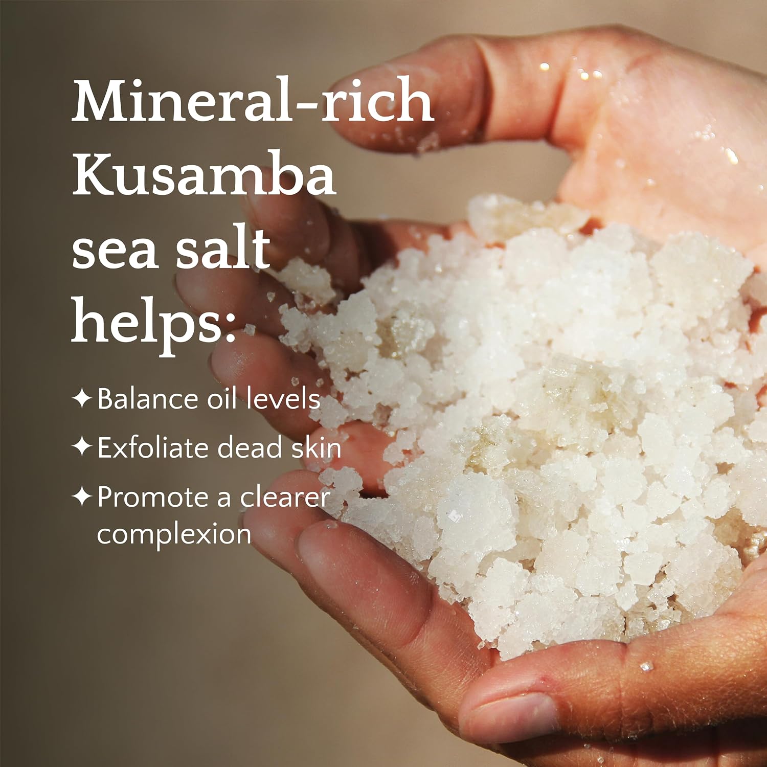 Seafoam Jasmine Bath Soak Salt 481g, Mineral-Rich Relaxing Salt Blend with Jasmine Aroma & Kusamba Seawater for Skin Soothing & Stress Relief, Kusamba by QUR