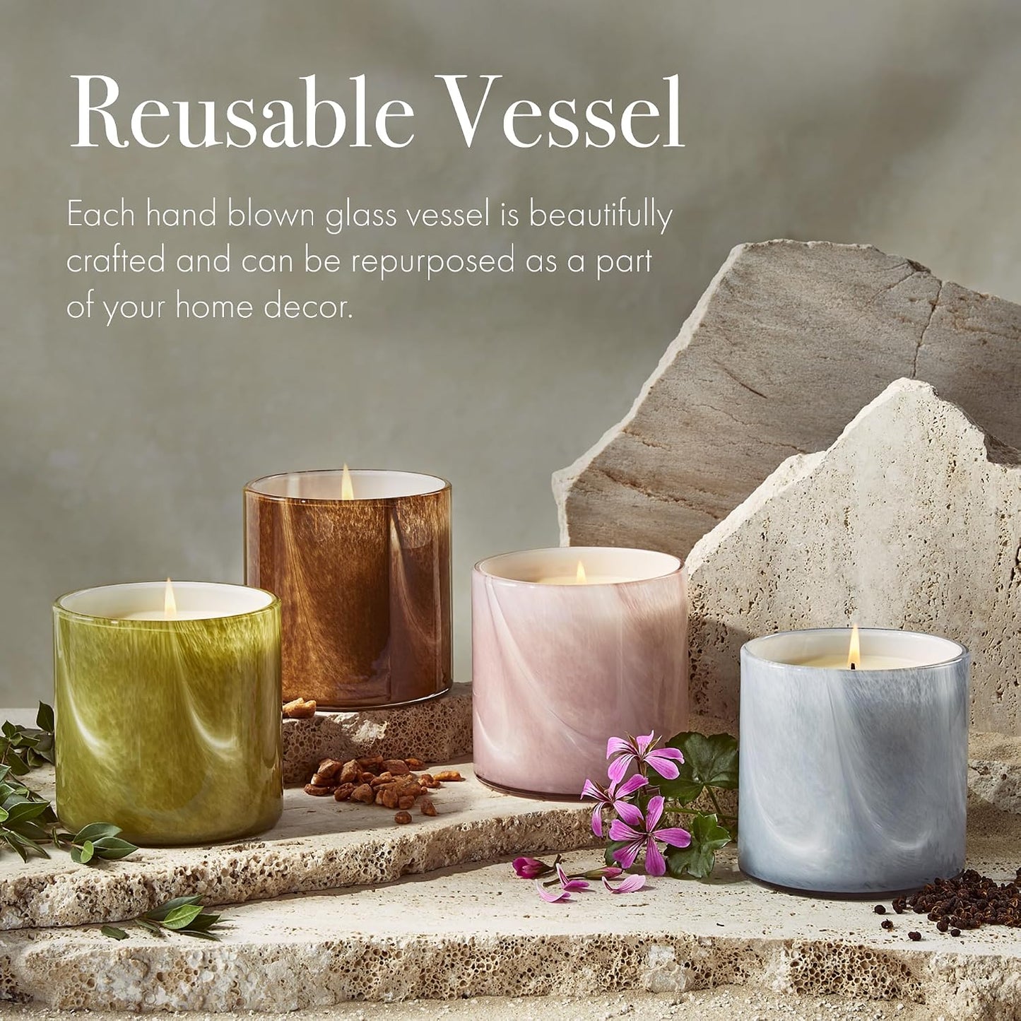LAFCO New York Signature Candle, Benzoin Siam - 15.5 oz - 90-Hour Burn Time - Reusable, Hand Blown Glass Vessel - Made in the USA