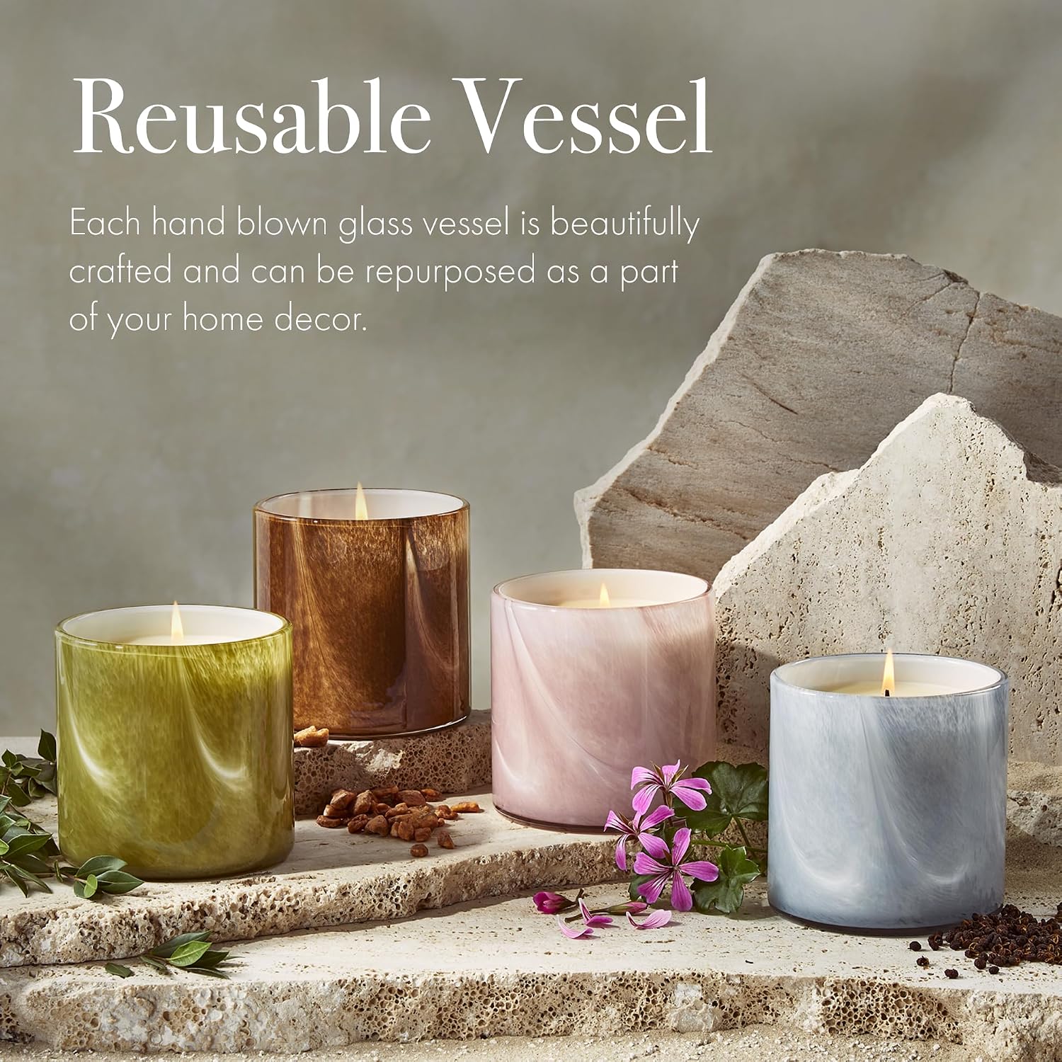 LAFCO New York Signature Candle, Benzoin Siam - 15.5 oz - 90-Hour Burn Time - Reusable, Hand Blown Glass Vessel - Made in the USA