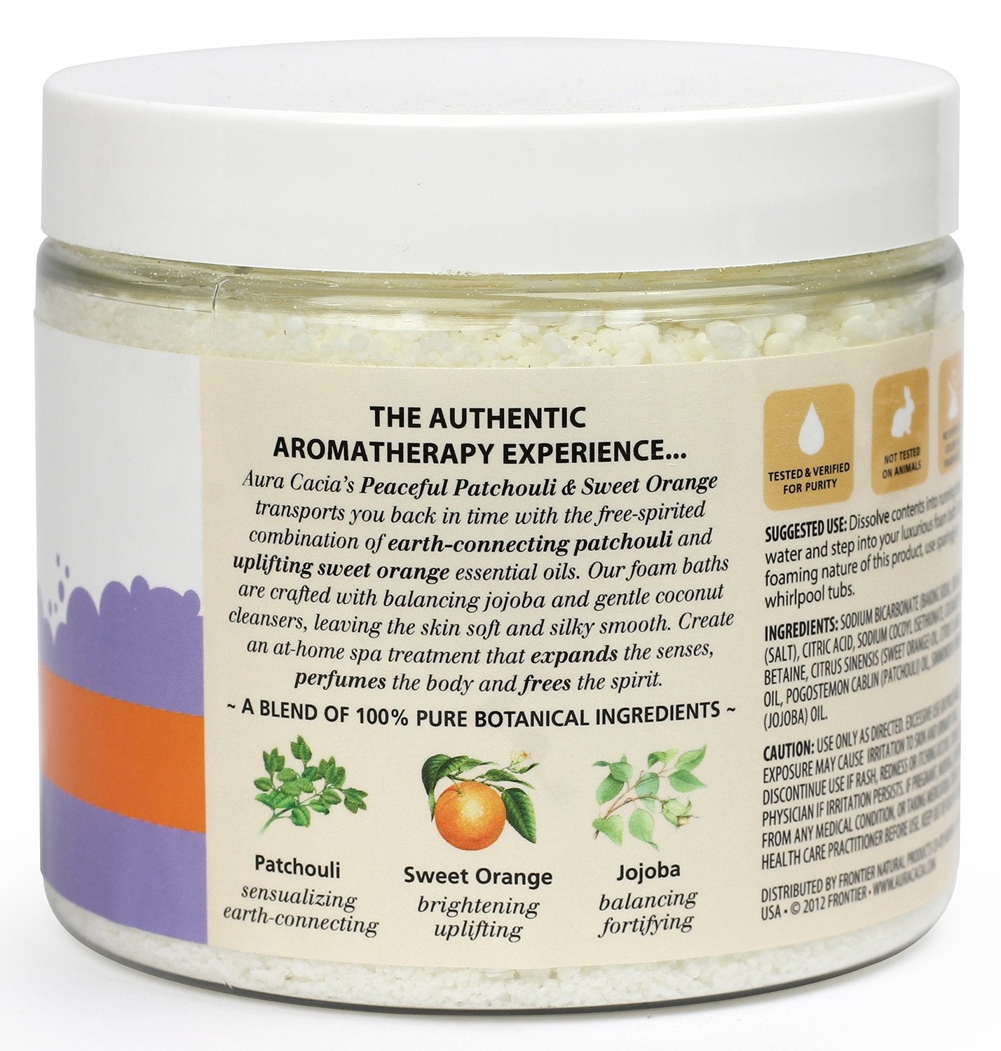 Aura Cacia Aromatherapy Foam Bath, Peaceful Patchouli and Sweet Orange, 14 ounce jar (Pack of 2)