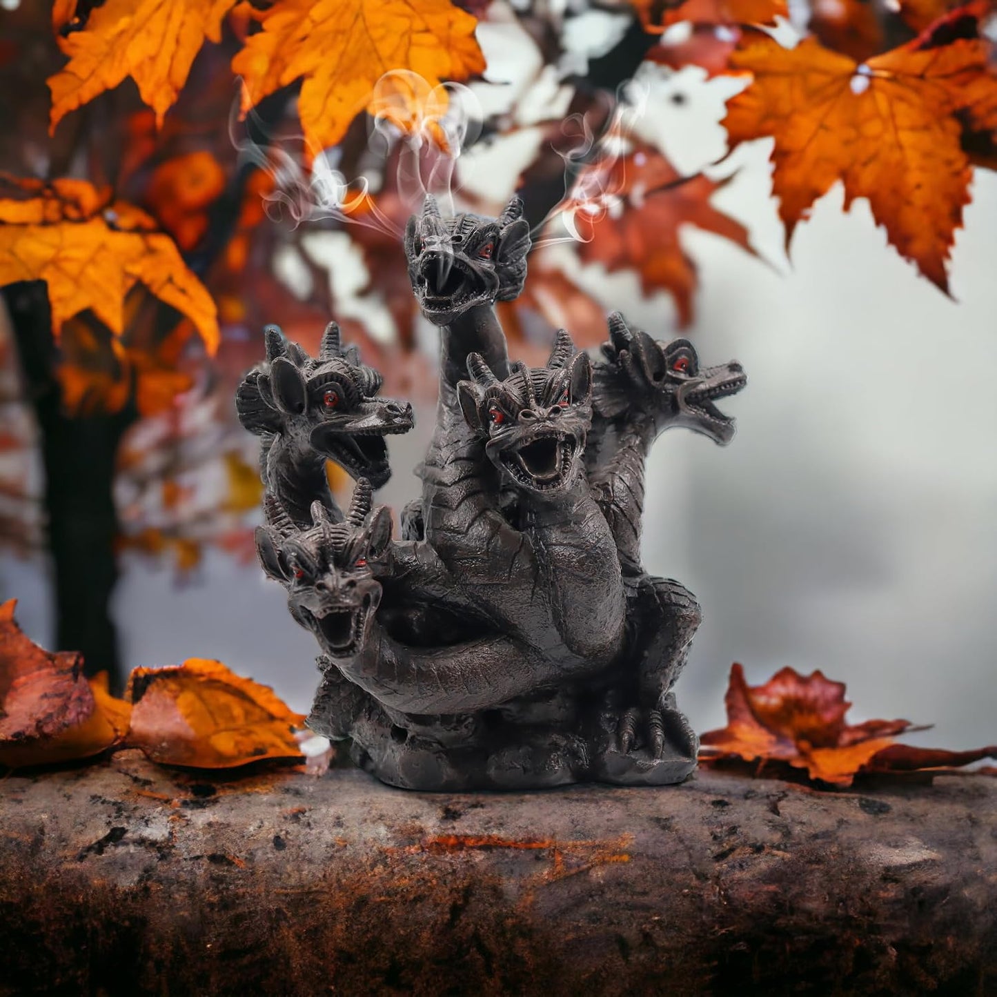 Hosley Resin Dragon Décor Statue Incense Cone Burner 8.5 Inch High, Ideal for Aromatherapy and Fantasy Décor Discover Mystical Elegance, Home Décor, Office, Spa