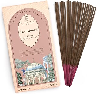 KarmaPledge Sandalwood Incense Sticks, Burn Time 45-60 Min, 100 Sticks