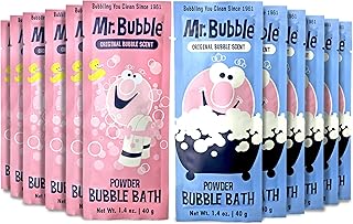 Mr. Bubble Retro Powder Bubble Bath Packet, Original Bubble Gum Scent, 1.4 oz, Pack of 12