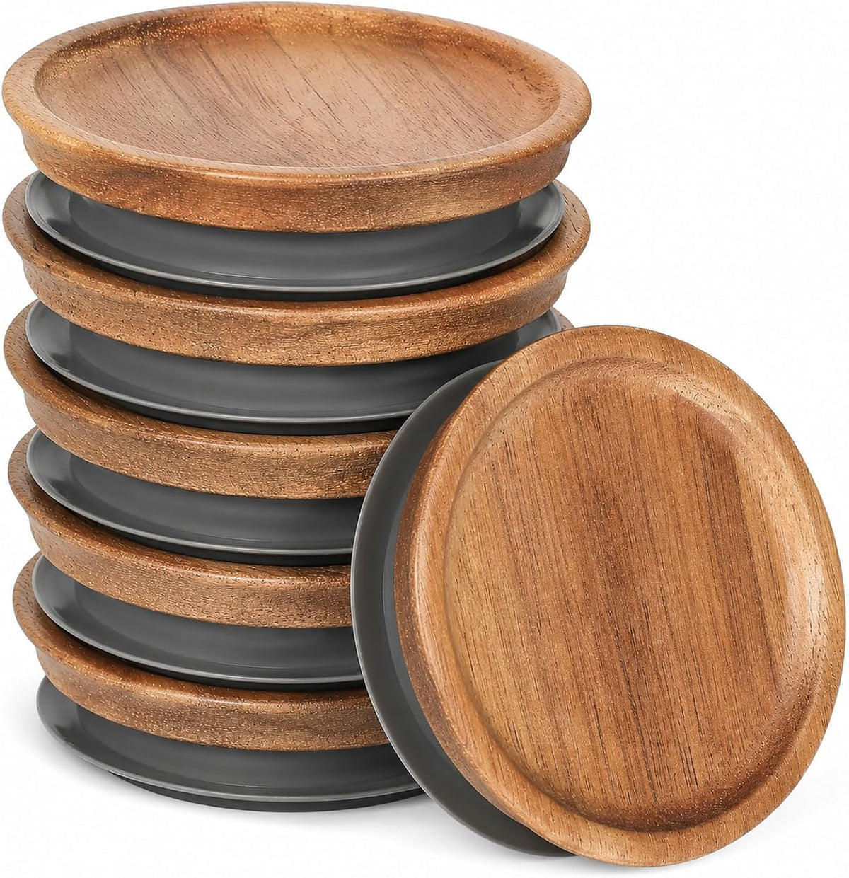 6 Pack Mason Jar Lids, Regular Mouth Mason Jar Lids, Wooden Storage Lids