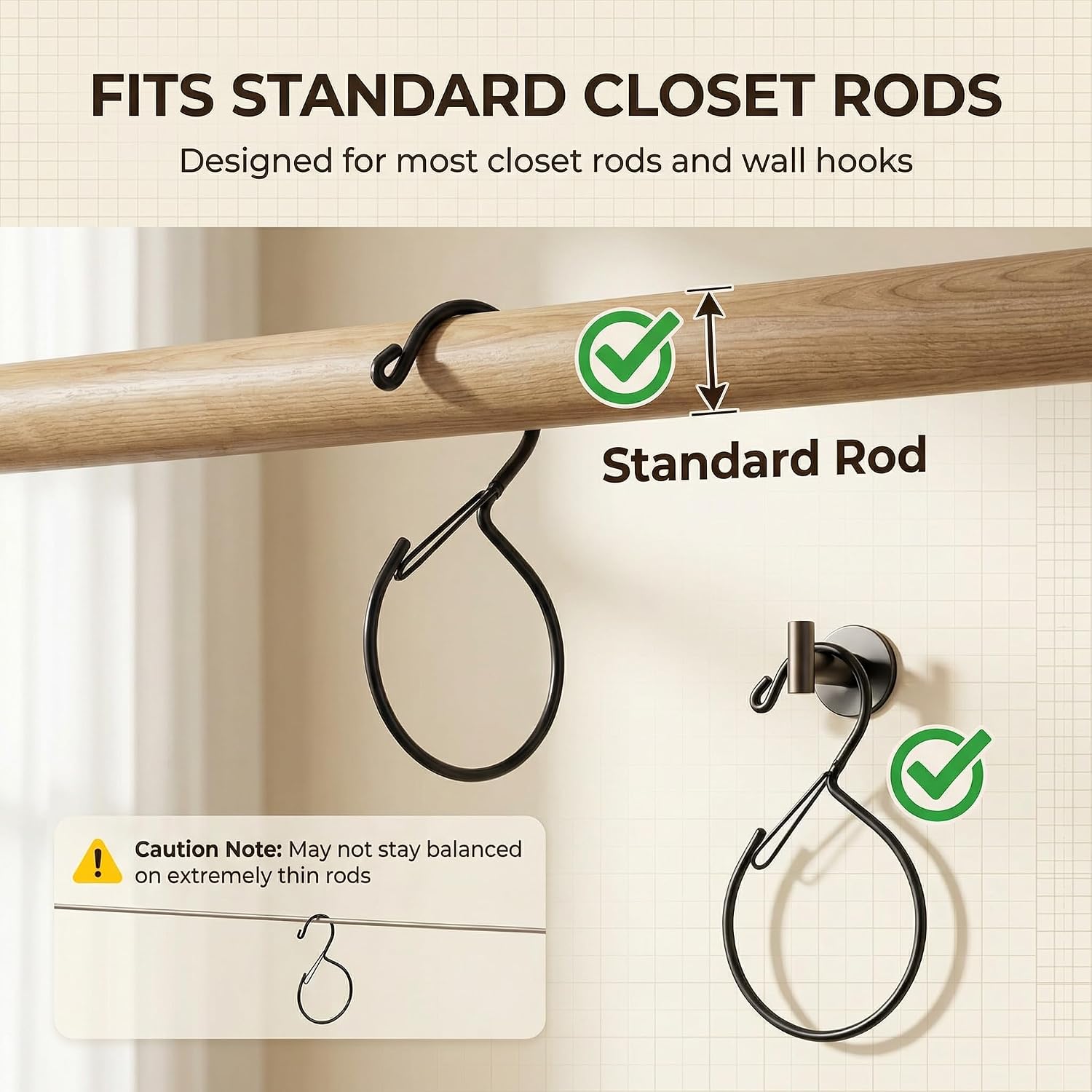 Scarf Hangers and Holder for Closet, 4 Pack Rust-Resistant Belt Hooks for Closet, S-Shaped Metal Belt Organizers, 15 lbs Heavy-Duty, Black, with 4 Lavender Sachets