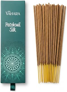 Premium Vahara Patchouli Silk Incense Sticks | 100g Natural Hand-Rolled Masala Incense for Meditation, Relaxation & Home Fragrance