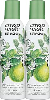 Citrus Magic Herbaceous Odor Eliminating Air Freshener Spray, Bergamot Eucalyptus, 8-Ounce, Pack of 2