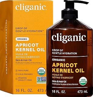 Cliganic Organic Apricot Oil, 100% Pure (16oz) - For Skin, Hair & Face | Natural Cold Pressed Unrefined