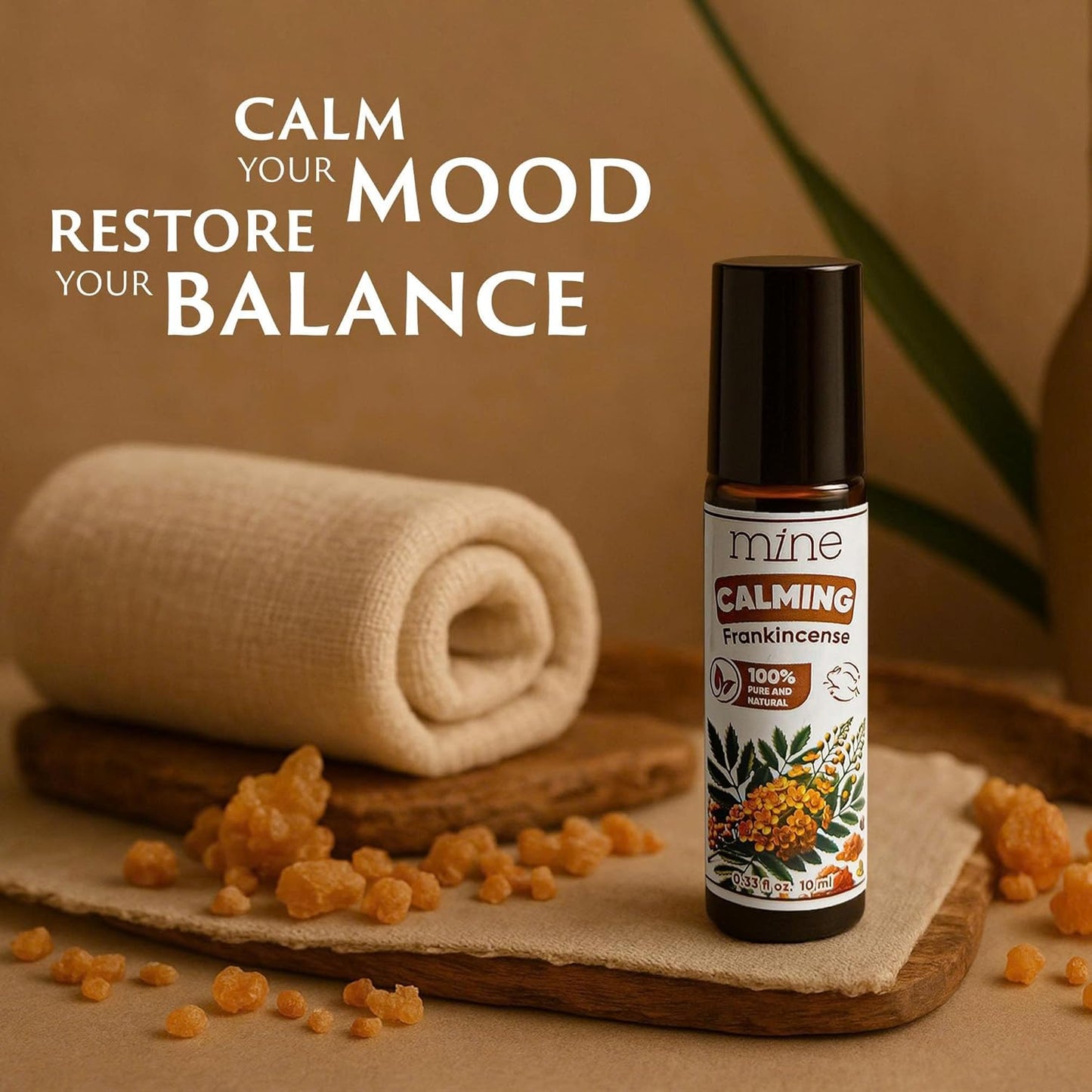 Mine Frankincense Essential Oil Roll On - Frankincense Oil, Calming Essential Oil Rollerball for Skin