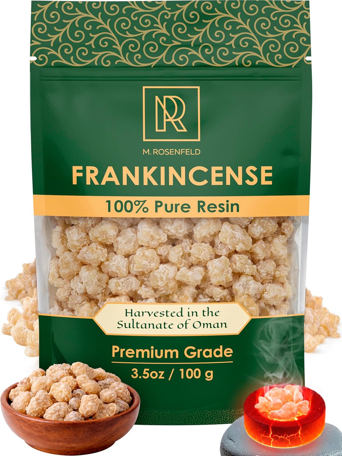 Frankincense Resin 3.5 oz (100g) – Premium Oman Boswellia Sacra - 100% Pure Natural Incense Resin for Burning Aromatherapy Meditation & Spiritual Cleansing